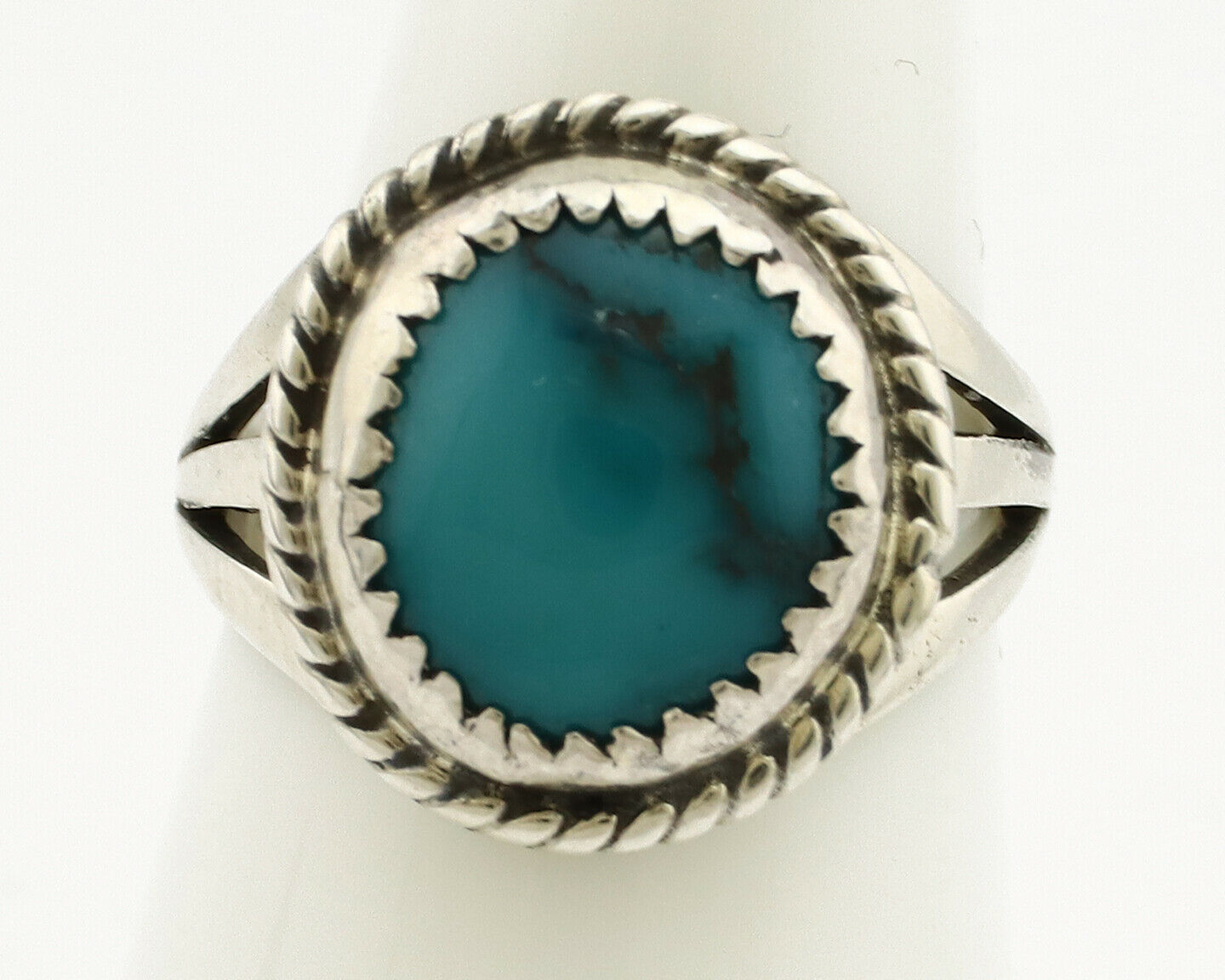 Navajo Ring .925 Silver Blue Southwest Turquoise Native Artist C.1980's