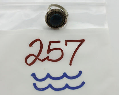 Men's Navajo Ring 925 Silver Spiderweb Turquoise Signed C Montoya & TI C.80's