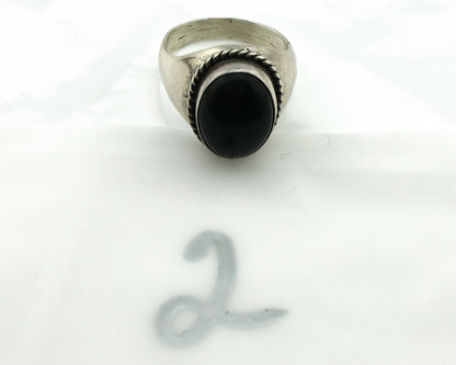 Navajo Ring .925 Silver Handmade Black Onyx Native American Artist C.80's