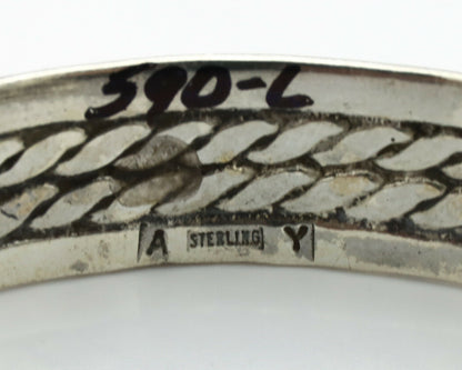 Navajo Bracelet .925 Silver Spiderweb Turquoise Artist Signed AY 80's
