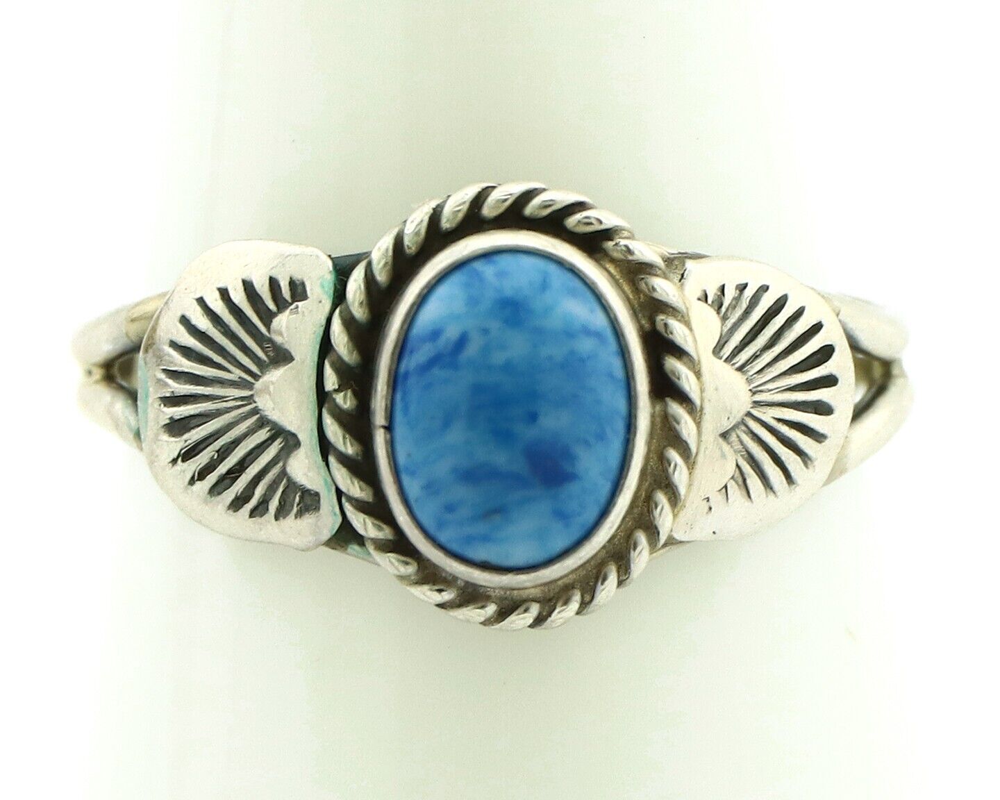 Navajo Ring 925 Silver Natural Blue Lapis Native Artist C.80's