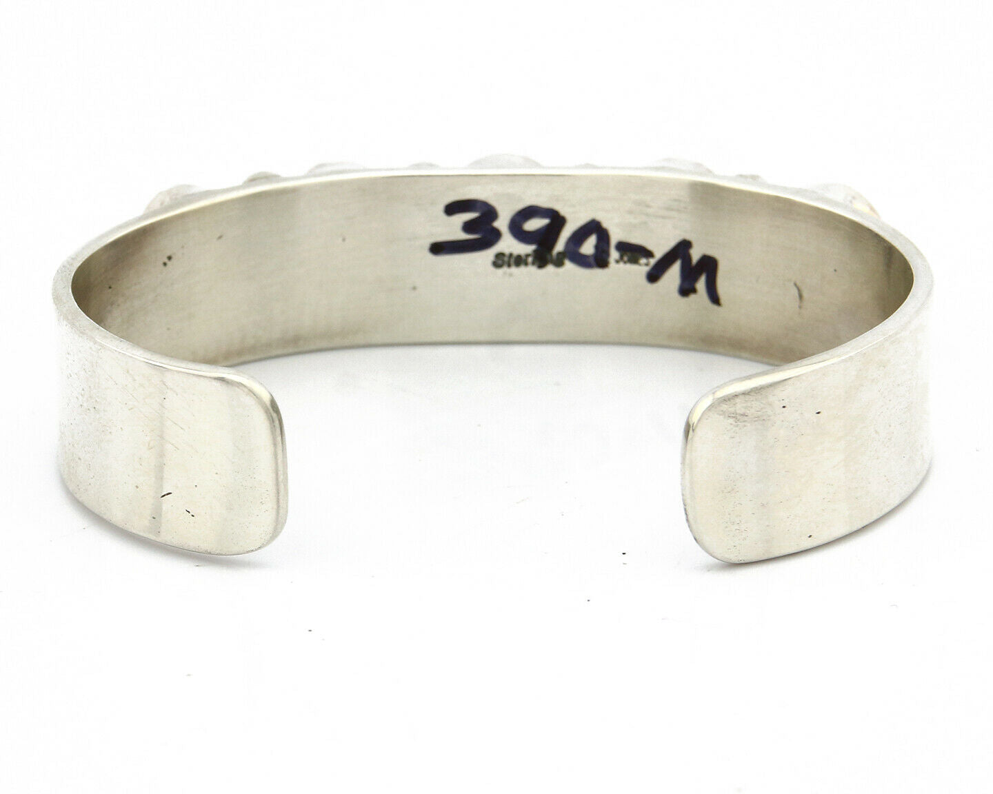 Navajo Bracelet .925 Silver Natural Turquoise Signed C Jones C.80's