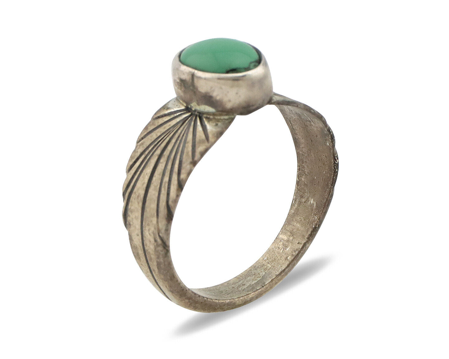 Navajo Ring 925 Silver Natural Mined Turquoise Native Artist C.80's