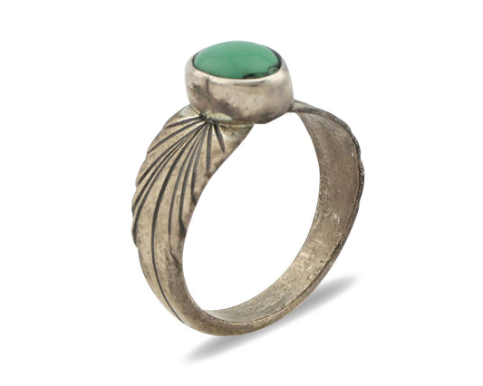 Navajo Ring 925 Silver Natural Mined Turquoise Native Artist C.80's