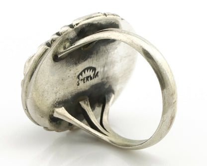 Navajo Ring .925 Silver Turquoise Mountain Apache MFG C.80's