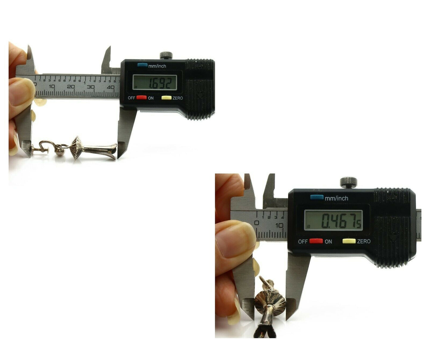 Navajo Handmade Concho Earrings .925 Silver Native American Artist C.80's