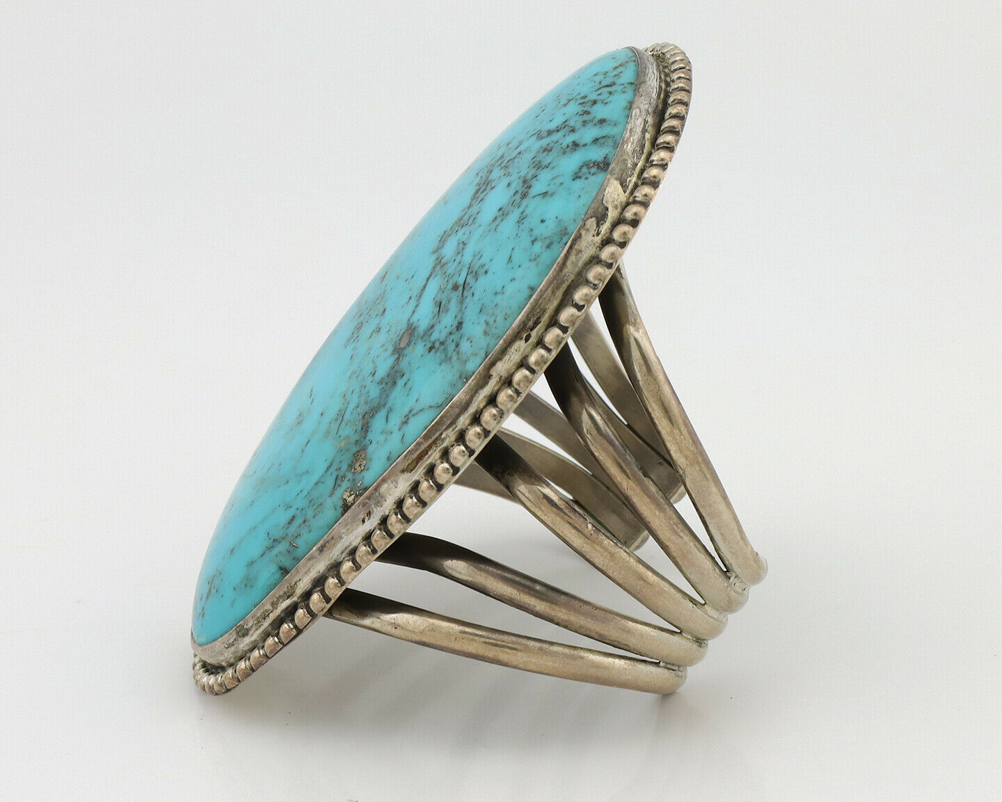 Women's Navajo .925 Silver Morenci Turquoise Native American Artist C.80's