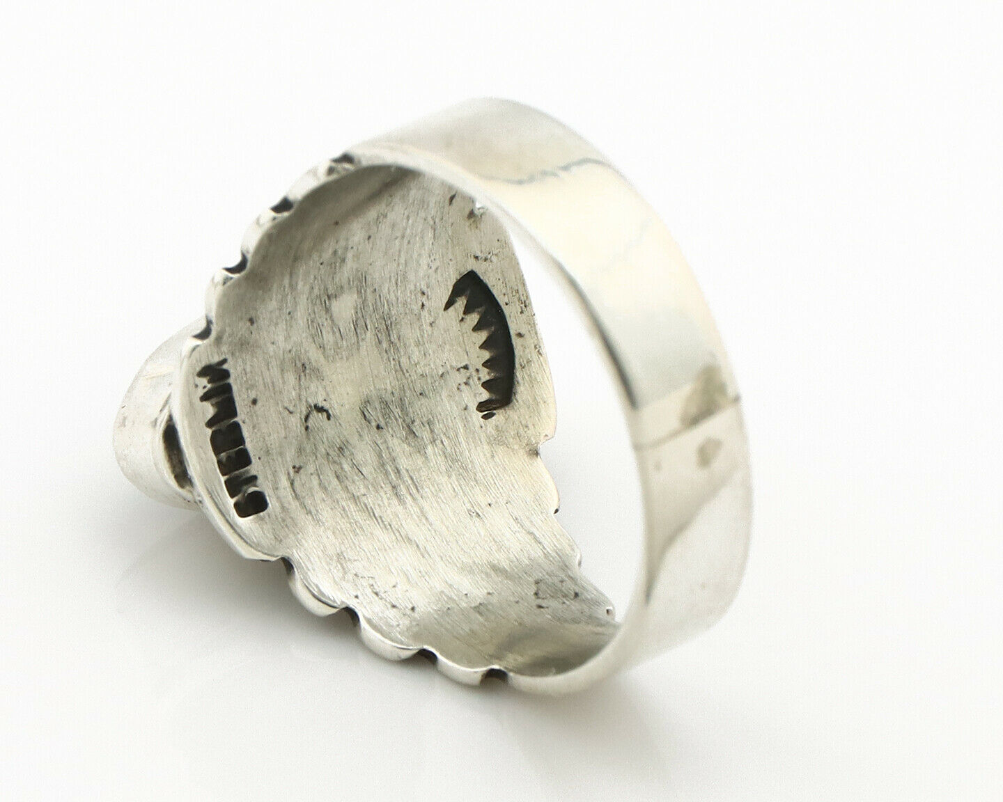 Navajo Ring .925 Silver Blue Green Arizona Turquoise Artist Signed Apache C.80's