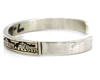 Women's Navajo Bracelet 14k SOLID Gold & .925 Silver Artist MM Rogers & Begay