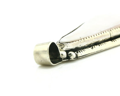 Navajo Pendant .925 Silver Real Natural Pink Mussel Signed Yazzie C.80's