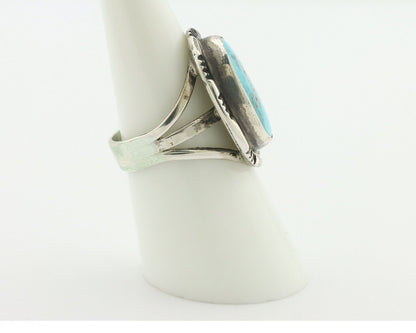 Navajo Ring .925 Silver Natural Blue Turquoise Native American Artist C.80's
