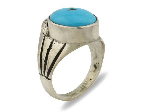 Navajo Ring .925 Silver Blue Turquoise Artist Native American C.80's