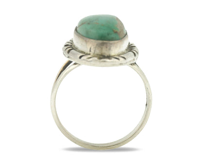 Navajo Ring .925 Silver Natural Turquoise Artist Signed Native American C.80's