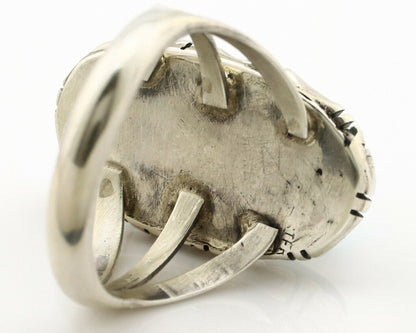 Navajo Ring .925 Silver Natural Blue Turquoise Native Artist C.80's