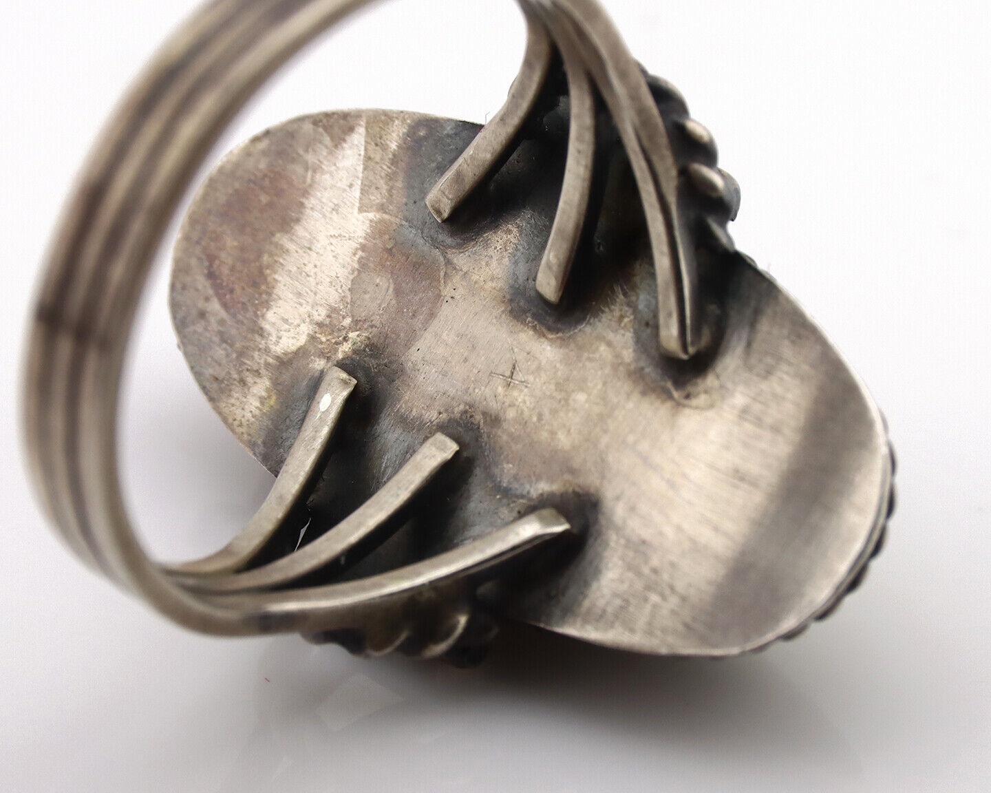 Navajo Ring .925 Silver Royston Turquoise Native American Artist C.1980's