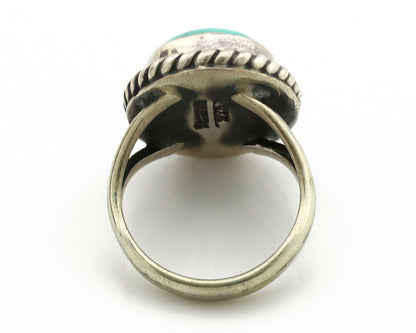 Navajo Ring .925 Silver Kingman Turquoise Native American Artist C.1980's