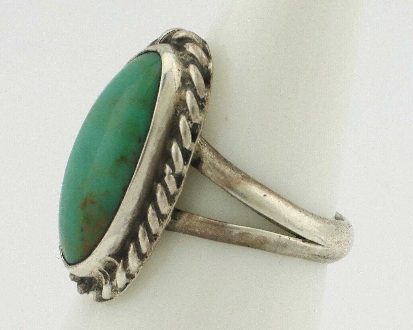 Navajo Ring 925 Silver Natural Blue Kingman Turquoise M Montoya C.80's
