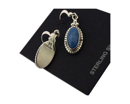 Navajo Earrings 925 Silver Natural Royal Blue Lapis Native American Artist C90s