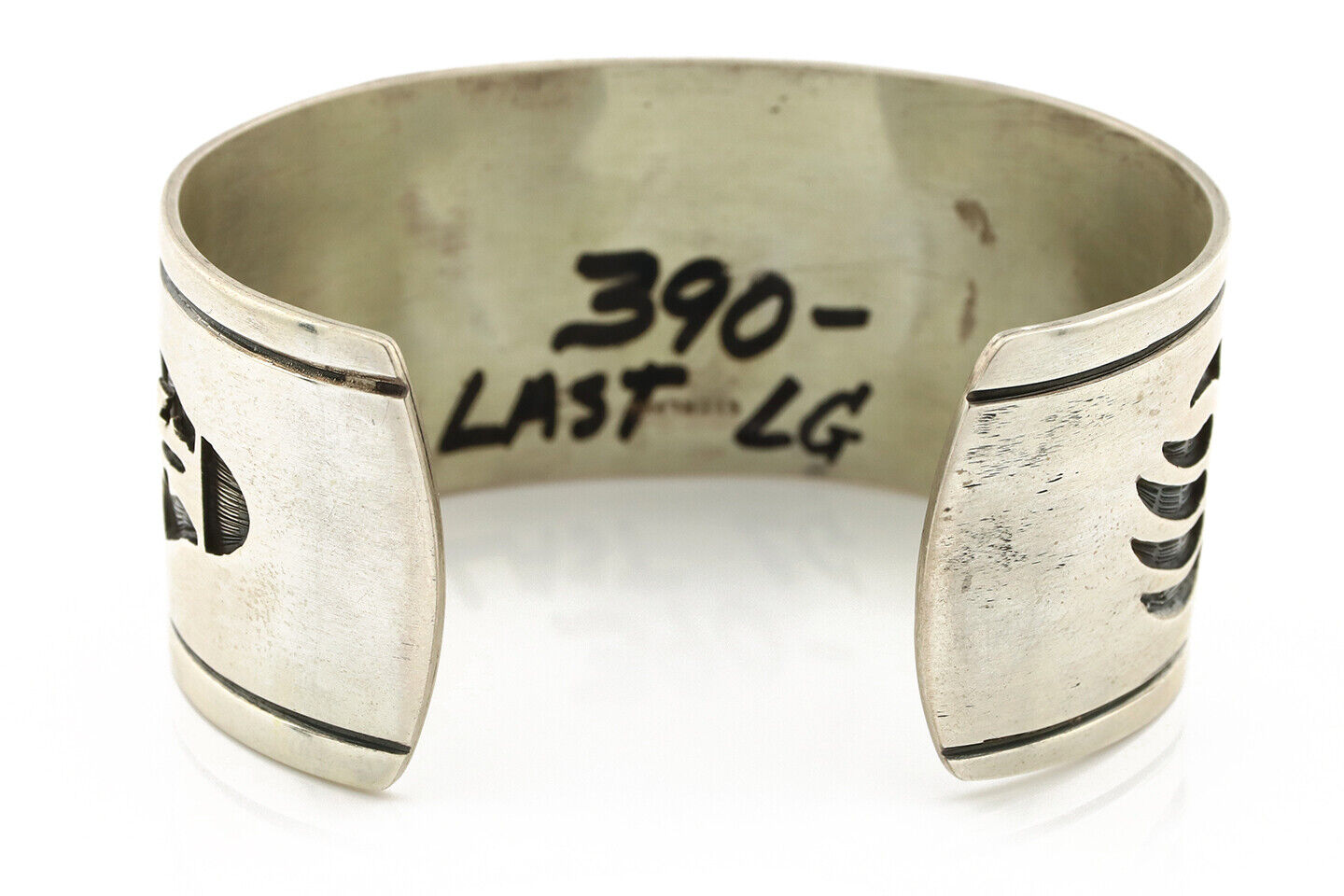Navajo Bracelet .925 Silver Overlay Bagger Paw Signed Artist Native American C90