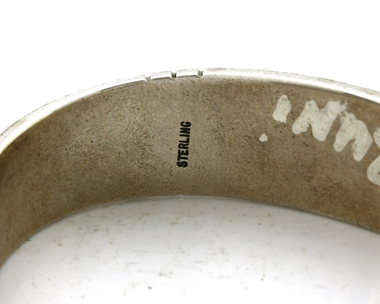 Artist David Freeland Inlaid Natural Gemstone .925 SOLID Silver Cuff Bracelet