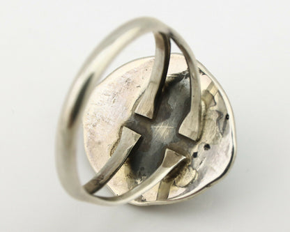 Navajo Ring .925 Silver Blue Southwest Turquoise Native Artist C.1980's