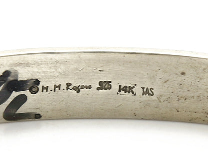 Navajo Bracelet .925 Silver & 14k Solid Gold MM Rogers and TAS Cuff C.80's