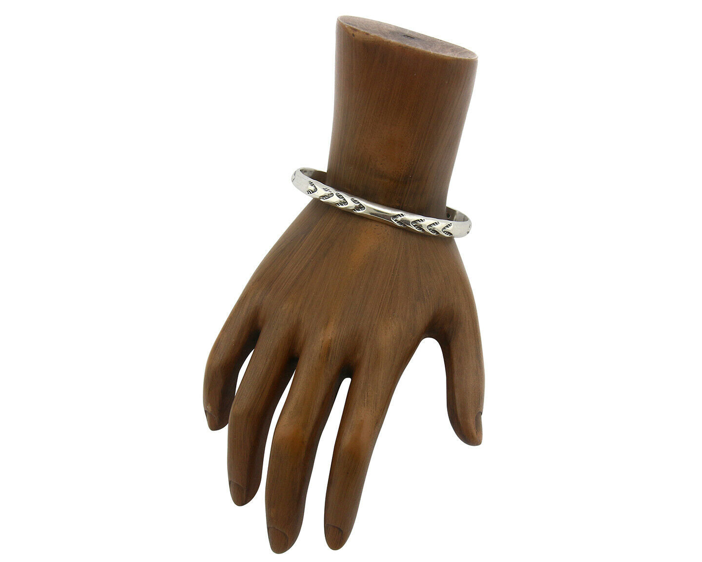 Navajo Bracelet .925 Silver Hand Stamped Arrow Head Artist Montoya C.80's