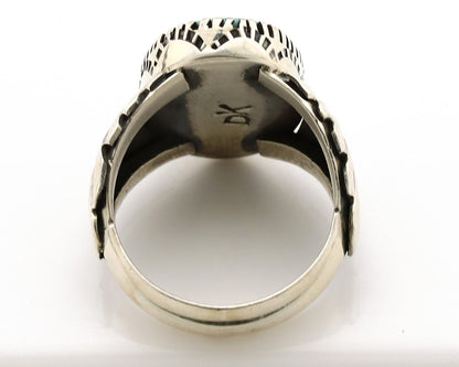 Navajo Ring .925 Silver Sleeping Beauty Turquoise Artist Signed DK C.80's