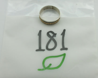 Navajo Ring 925 Silver & Solid 14k Yellow Gold Artist Signed RE Hand Stamped