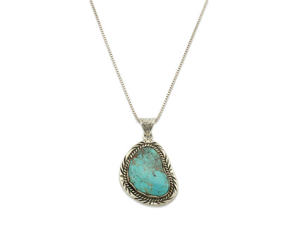 Navajo Handmade Pendant Necklace .925 Silver Artist Signed Sunrise C.80's