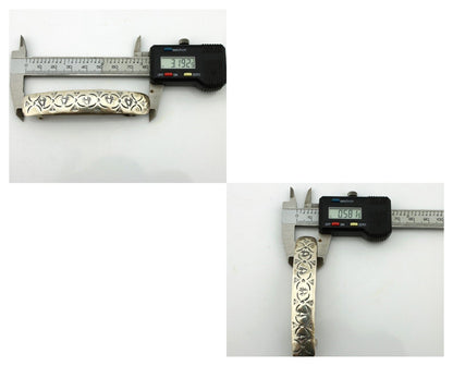 Women's Navajo Hair Clip Barrette .925 Silver Hand Stamped Artist C Montoya C80s