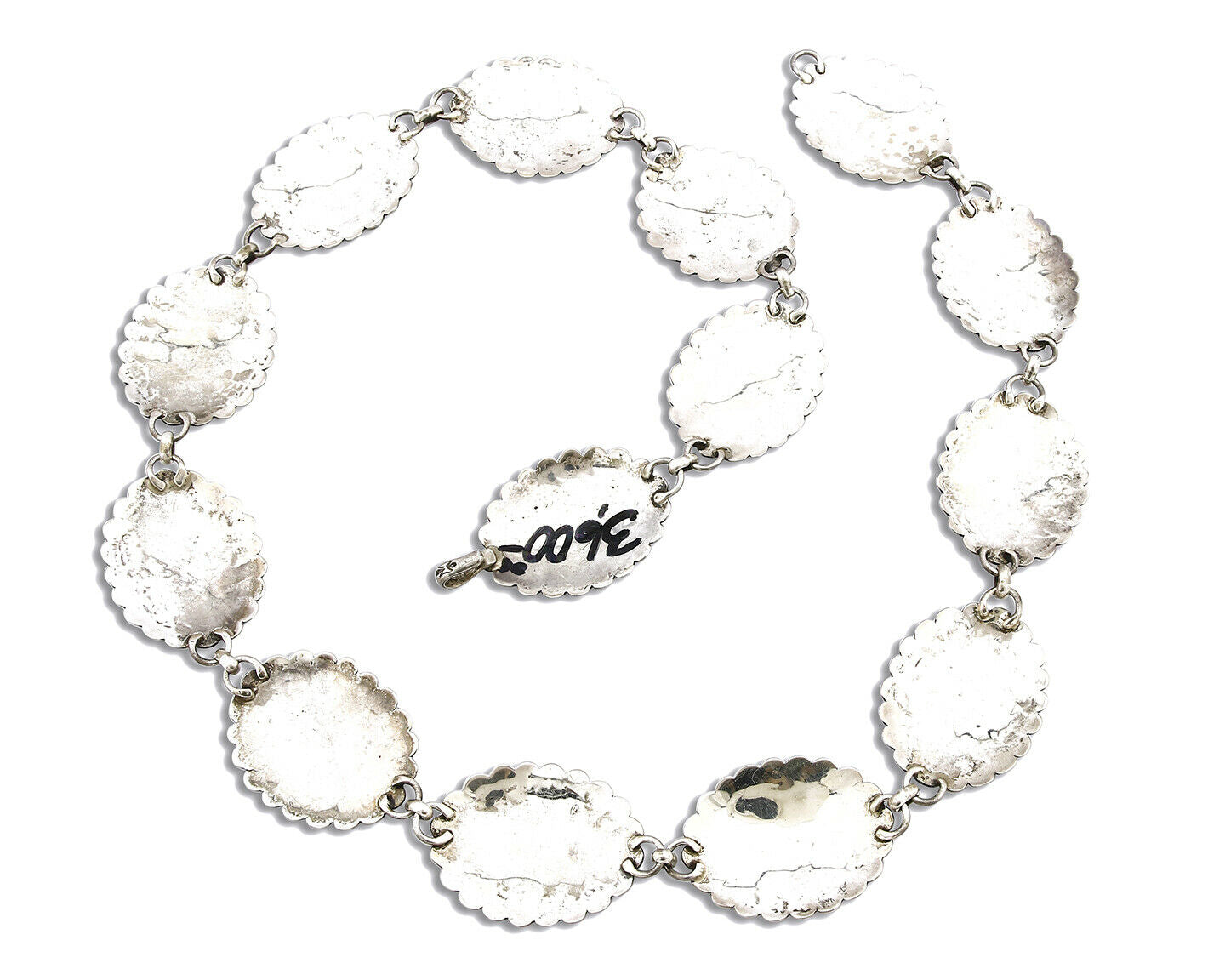 Women's Navajo Concho Belt .925 Silver Signed Montoya C.80's Nat Turq