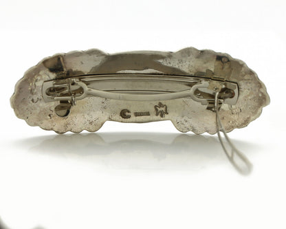 Navajo Hair Clip Barrette .925 Silver Hand Stamped Artist Signed C Montoya C80s
