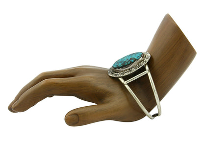 Navajo Bracelet .925 Silver Southwest Turquoise Cuff Artist Native C.80's