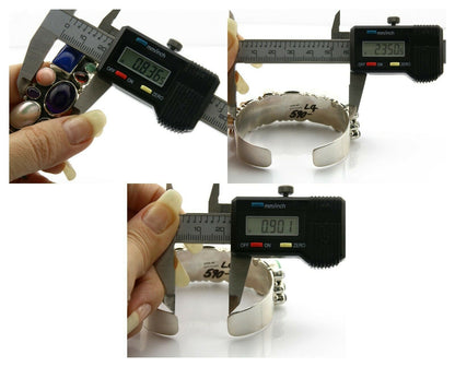 Navajo Bracelet .925 Silver Natural Gemstones Artist Sam Piazo C.80's