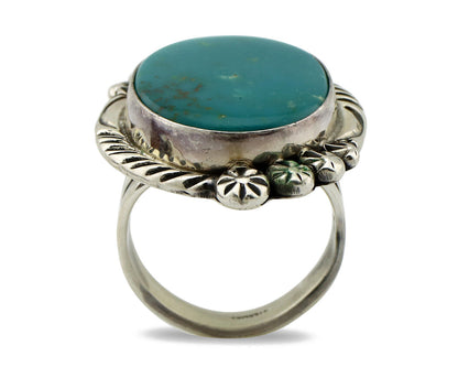 Navajo Ring 925 Silver Turquoise Mountain Artist Signed M Begay C.80's