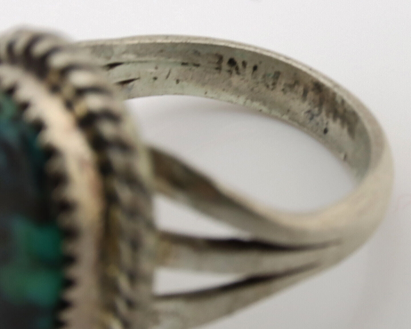 Navajo Ring .925 Silver Natural Turquoise Native American Artist C.1980's
