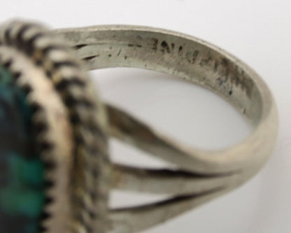 Navajo Ring .925 Silver Natural Turquoise Native American Artist C.1980's