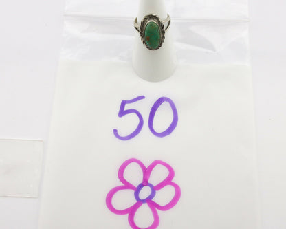 Navajo Ring .925 Silver Kingman Turquoise Native Artist Signed C.80's