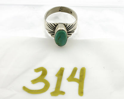 Navajo Ring .925 Silver Kingman Turquoise Artist Signed Apache C.80's