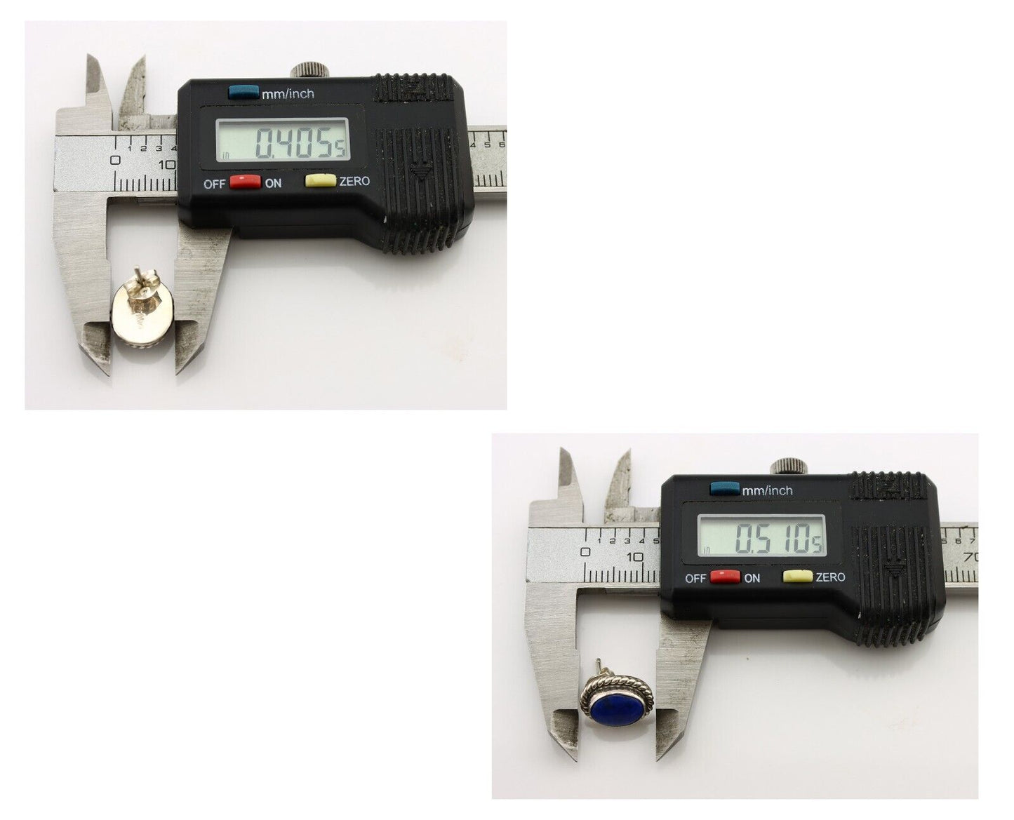 Navajo Earrings 925 Silver Natural Mined Lapis Native American Artist C80s