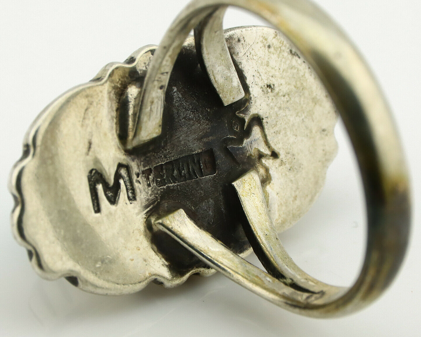 Navajo Ring .925 Silver Arizona Turquoise Signed M Montoya C.80's