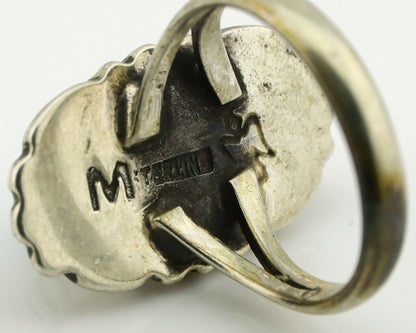 Navajo Ring .925 Silver Arizona Turquoise Signed M Montoya C.80's