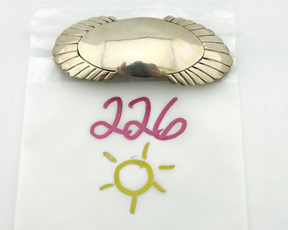 Women's Navajo Hair Clip Barrette .925 Silver Hand Stamped Artist C Montoya C80s
