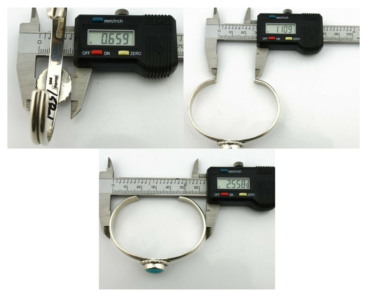 Navajo Bracelet .925 Silver Sleeping Beauty Turquoise Native American C.90's