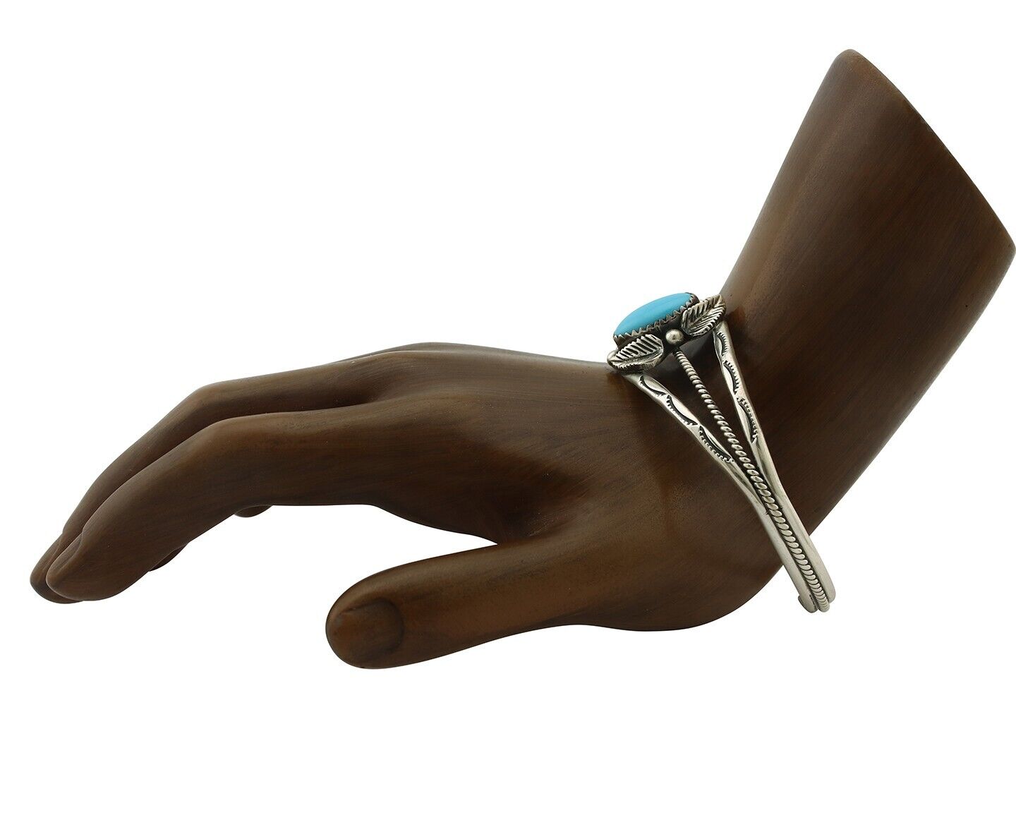 Navajo Bracelet 925 Silver Blue Turquoise Native American Artist Signed C.80's