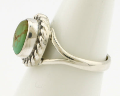 Navajo Ring .925 Silver Kingman Turquoise Artist Signed Gecko C.90's