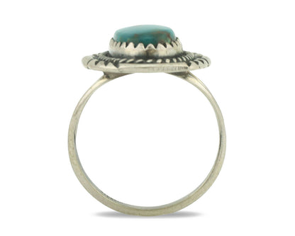 Navajo Ring .925 Silver Natural Turquoise Native American Artist C.1980's