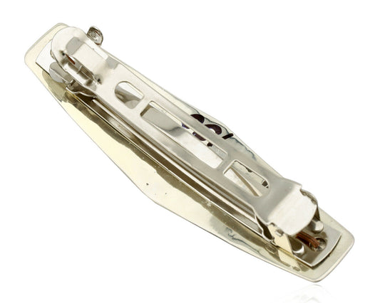 Navajo Hair Clip .925 Silver Globe Turquoise Barrette C.80's