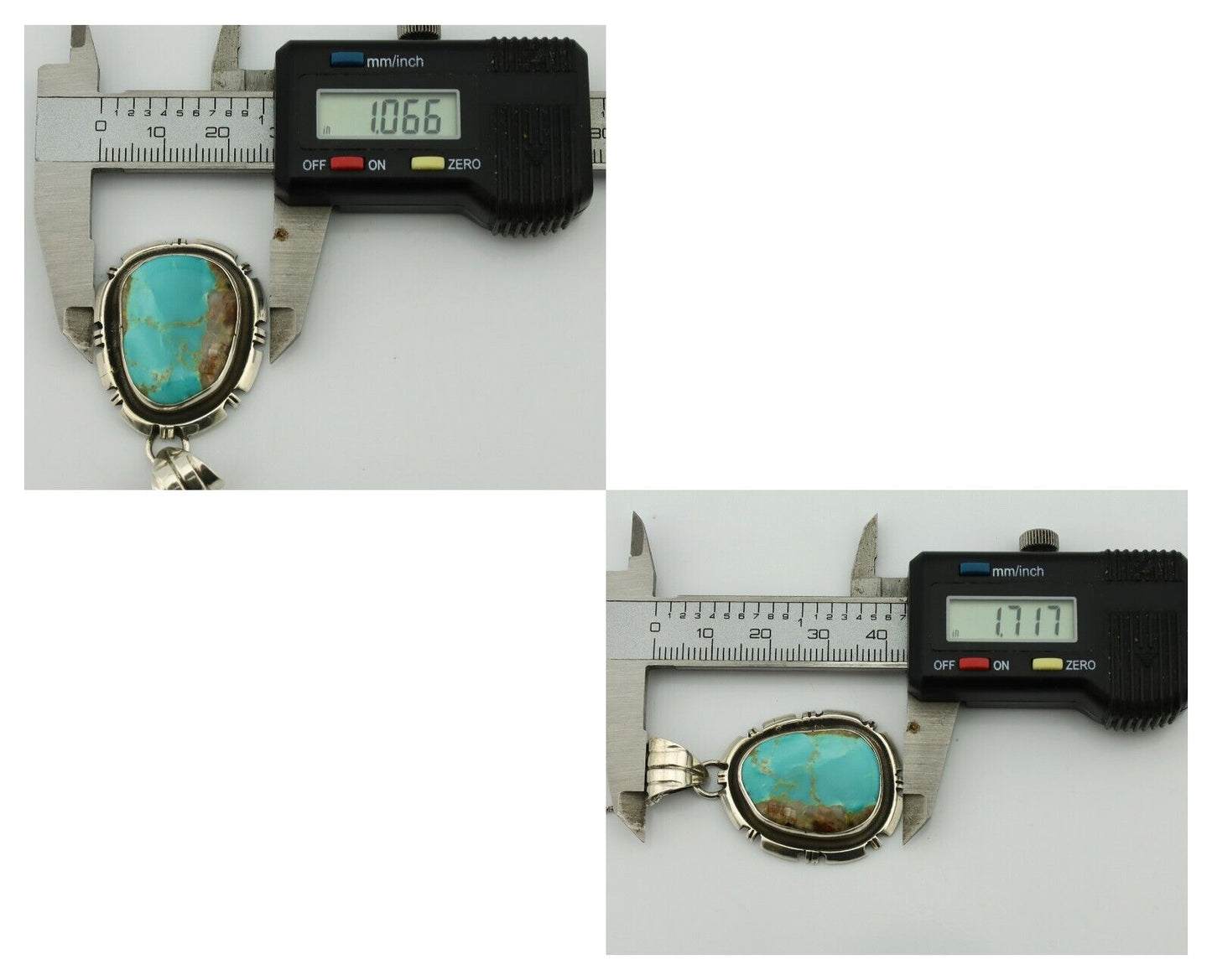 Navajo Necklace .925 Silver Kingman Turquoise Native American Artist C.1980's